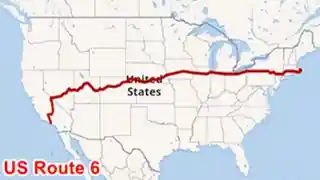 Route 6 map showing maximum length, start and endpoints