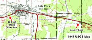 Ash Fork 1947 USGS map USGS map of Ash Fork AZ