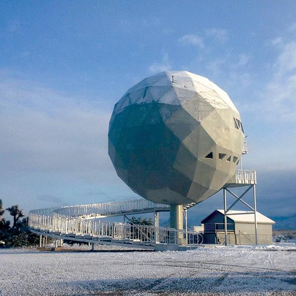 a geodesic dome with snow