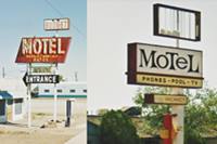 the neon signs of the Budget Motel