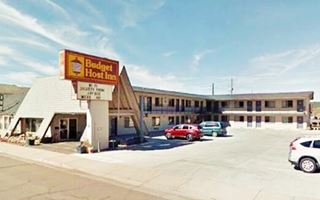 The Budget Host Motel 2-story building, A-shaped office