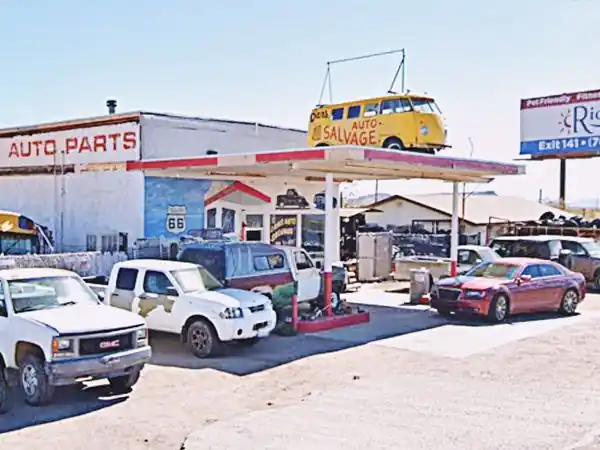 Whiting Bros. station, Kingman junkyard old gas station