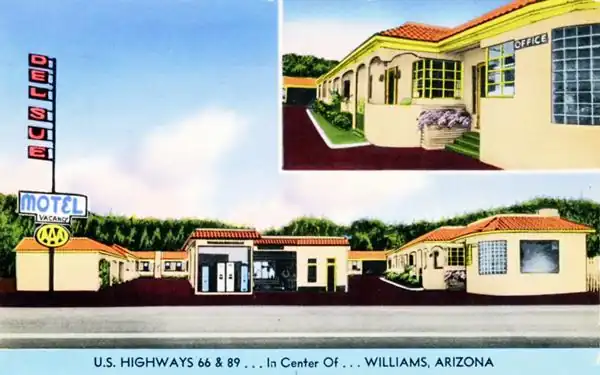 1950 color postcard Del Sue motel