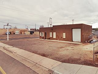 box shaped Shell station