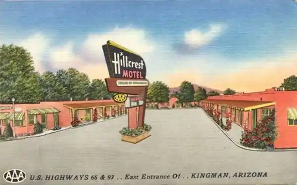 Hill Crest motel c1940s color linnen motel postcard