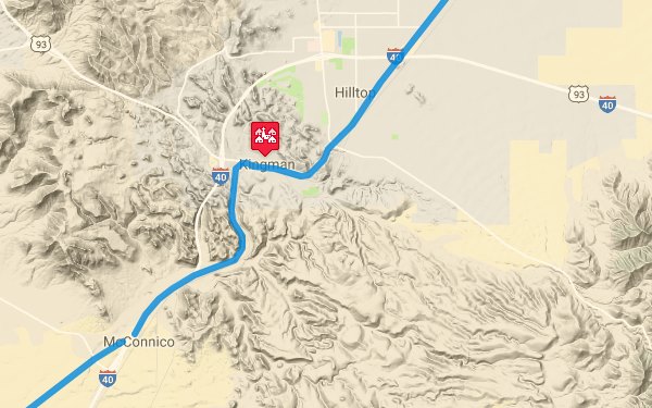 Map of US 66 in Kingman AZ