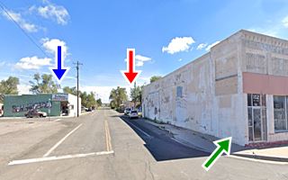 Main St. Seligman AZ buildings, street, cars in Seligman today