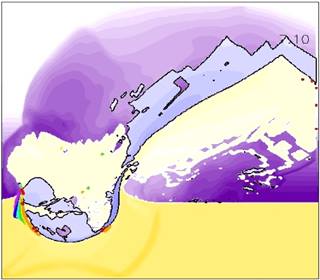 animation of the meteor crater impact