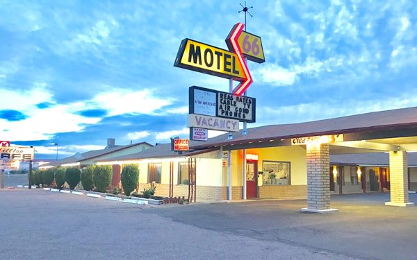 66 Motel nowadays blazin neon sign