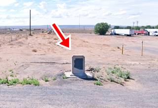 historic marker in Navajo AZ marker beside highway and truck parking area