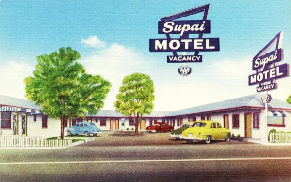 Vintage postcard (1950s) of Supai Motel, Seligman AZ