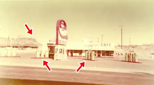 1960s photo Tideway Cafe and Flying A gas station Kingman US66 gas station 1960s