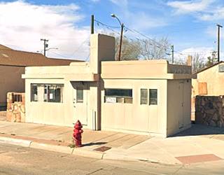 Restored Winslow AZ neat painted gray Valentine Diner