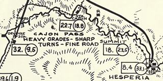 NOT map 1913 Cajon Pass 1913 black and white map of the National Old Trails map