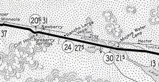 1934 map Newberry Spgs. road map of Newberry Spgs area black and white 1934