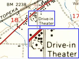 1956 map showing the location of Lenwood's drive in theater