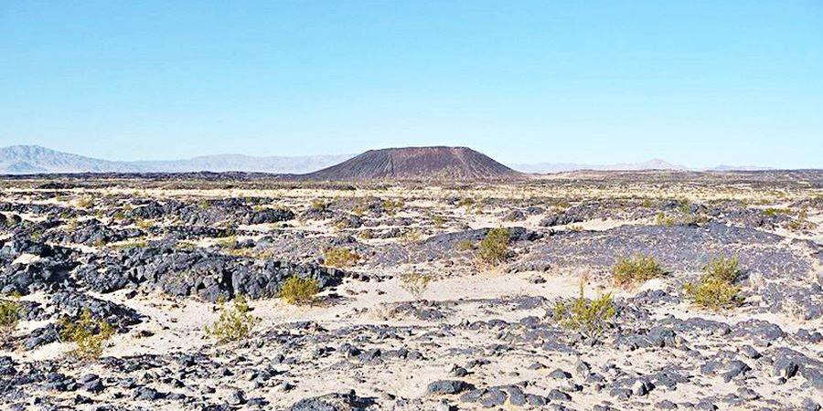 black lava cone of Volcanic Crater in Amboy by US 66