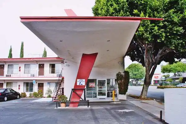 Astro Motel wing shaped canopy wing-shaped canopy with slanted support post