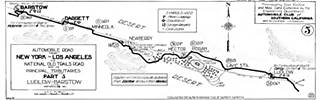thumbnail of 1915 roadmap Barstow to Ludlow, CA Click to Enlarge Old map from 1915 Barstow to Ludlow