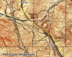 color 1942 USGS map of Cajon