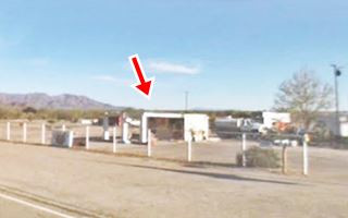shell of the old Whiting Bros Chambless US66 ruins of office and former canopy of gas station