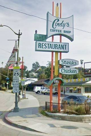 Cindy's Diner Sign in Los Angeles, Route 66 California