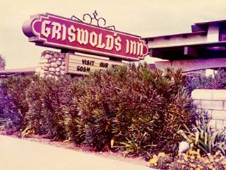 Griswolds Inn sign 1960s 1960s red and white sign in a fence reads GRISWOLD’s INN