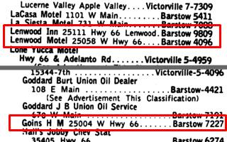 Yellow Pages Lenwood 1959 phone book entries 1959 Lenwood