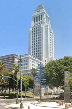 tall building, white stone, with a pyramid tip