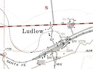 Ludlow Map USGS map of Ludlow, 1954