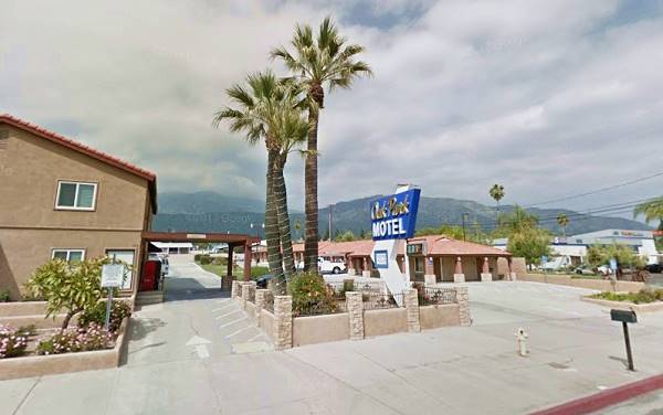 View of the Oak Park Motel in Monrovia, Route 66, California