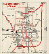 1955 roadmap of Normal and Bloomington