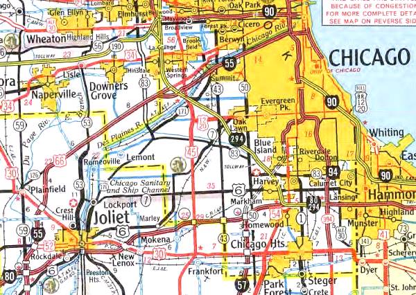 1969 Illinois State Roadmap in Berwyn Route 66