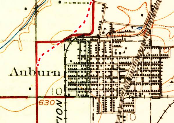 1926 USGS map of Route 66 in Auburn