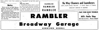 1955 advert Broadway Garage Black and white 1955 paper ad of Broadway Garage