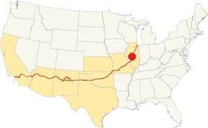 Benld map on US Highway 66