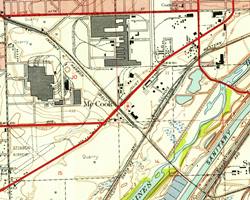 detail of a USGS map showing McCook Illinois