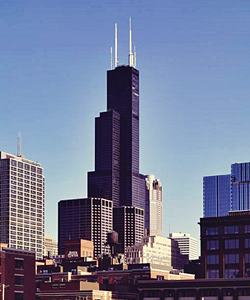 Sears Tower Chicago black building tall slender