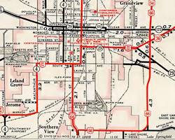 1957 roadmap Springfield roadmap of Springfield shows US66. 1957