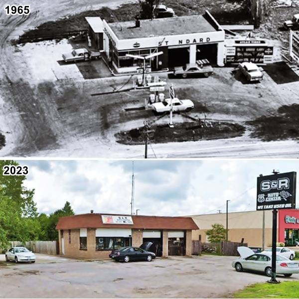 1965 icebox standard service black and white (top) and nowadays with mansard roof, color (bottom)