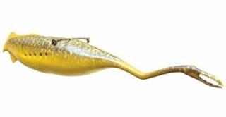 Tully Monster reconstruction color prehistoric aquatic creature jaw, long neck, eyes on pods on fat abdomen