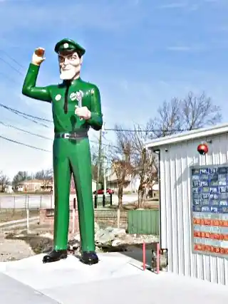 Kansas only Route 66 Muffler Man Texaco muffler man