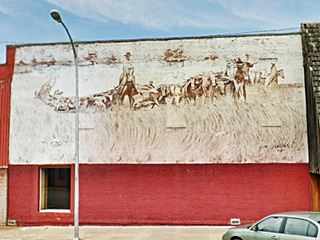 Bilke Western Store Mural, Baxter Springs cowboys and cows mural