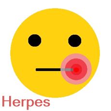 smiley sad with herpes on its mouth
