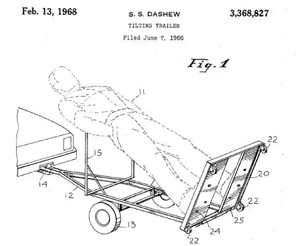 Muffler Man on a trailer a drawing from a patent