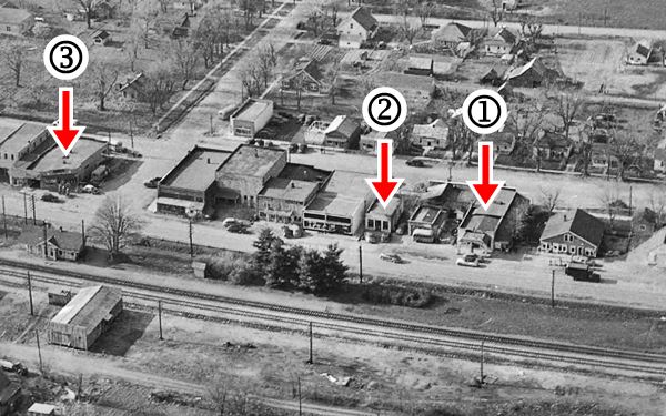 1952 black and white aerial photo of Strafford