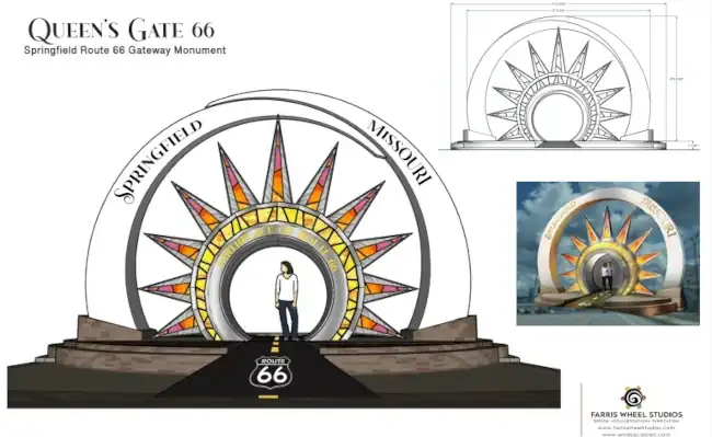 Renderings of the gate monument