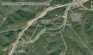 thumbnail image of the Route 66 map in Newburg MO
