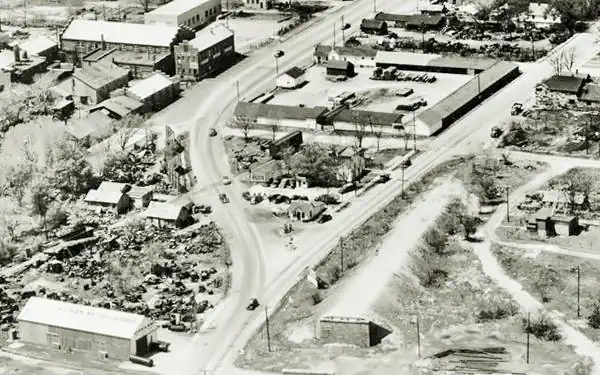 1940s air view Cardinal Scale and US66