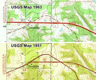 1951 and 1963 USGS maps showing Doolittle Route 66 1951 and 1963 USGS maps showing Doolittle Route 66